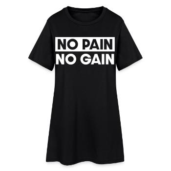 Ohne Fleiß kein Preis - Frauen T-Shirt-Kleid - Schwarz - Vorne