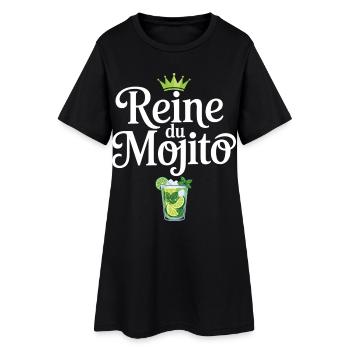 Königin des Mojito-Paarhumors Aperitif - Frauen T-Shirt-Kleid - Schwarz - Vorne