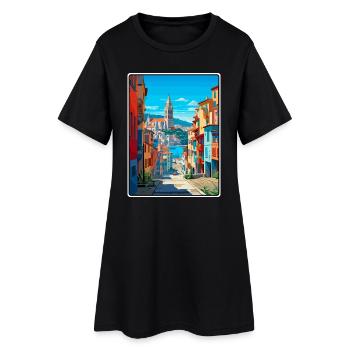 Affiche de voyage à San Sebastian Espagne Cityscape WPA - Robe T-shirt Femme - noir - Devant