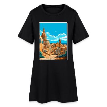 Affiche de voyage vintage à La Valette Malte Cityscape WPA - Robe T-shirt Femme - noir - Devant
