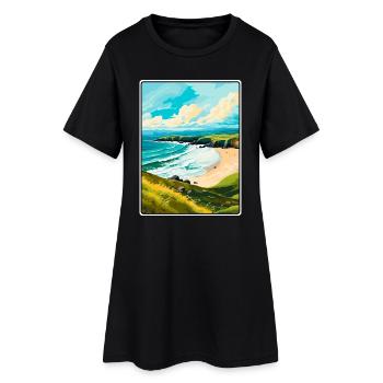 Affichage de voyage de la péninsule de Dingle en Irlande Paysage urbain - Robe T-shirt Femme - noir - Devant