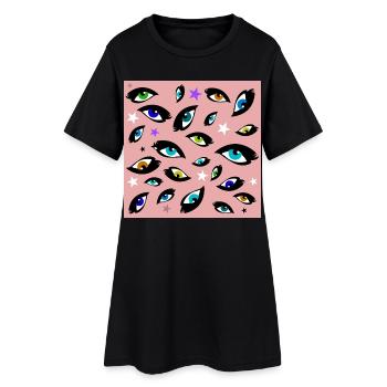 colorful eyes - Women’s T-Shirt Dress - black - Front