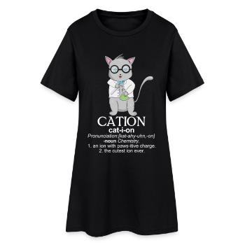 T-shirt académique ludique pour chat - Robe T-shirt Femme - noir - Devant