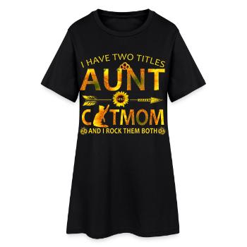 Blumen Sonnenblume Tante und Mutter Tribute Design - Frauen T-Shirt-Kleid - Schwarz - Vorne