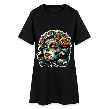 La Catrina - Robe T-shirt Femme - noir - Devant