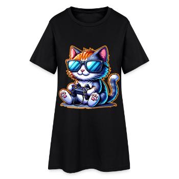 Cat Gaming Gamer - Robe T-shirt Femme - noir - Devant
