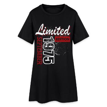 Édition limitée Septembre 1975 Cadeau d’anniversaire - Robe T-shirt Femme - noir - Devant
