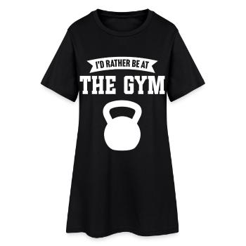 Je préfère être à la salle de sport - Robe T-shirt Femme - noir - Devant
