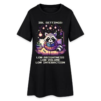 IRL : sombre, calme, peu de contacts | Introversion - Robe T-shirt Femme - noir - Devant