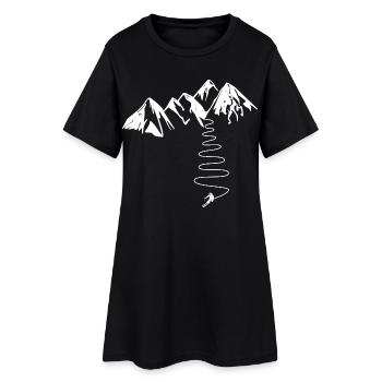 Cadeau Skieur De Haute Montagne Alpes Pyrenées - Robe T-shirt Femme - noir - Devant