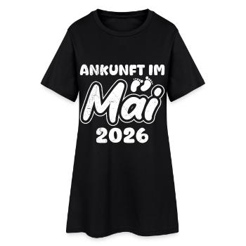 Future maman ARRIVANT EN MAI 2026 Drôle - Robe T-shirt Femme - noir - Devant