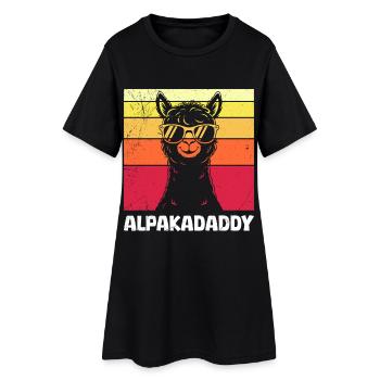 Futur père ALPAKAPAPA Rétro Drôle - Robe T-shirt Femme - noir - Devant