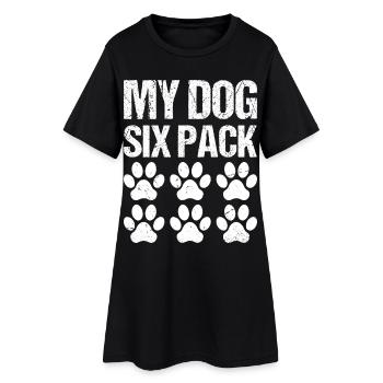 my dog six pack - Women’s T-Shirt Dress - black - Front