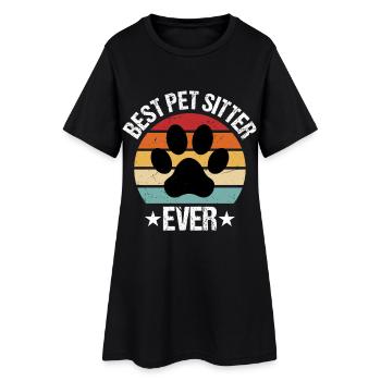 best pet sitter ever  - Frauen T-Shirt-Kleid - Schwarz - Vorne