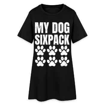 My Dog Six Pack Retro - Women’s T-Shirt Dress - black - Front