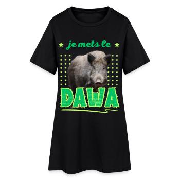 Je Mets le DAWA dans la Foret Cadeau Chasseur  - Robe T-shirt Femme - noir - Devant