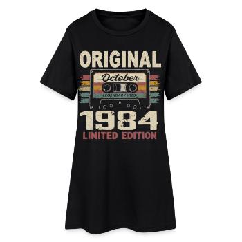 Born in October 1984 | Vintage Gift October 1984 - Women’s T-Shirt Dress - black - Front
