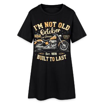 Geburtstag October 1970 Jahrestag oktober 1970 - Frauen T-Shirt-Kleid - Schwarz - Vorne
