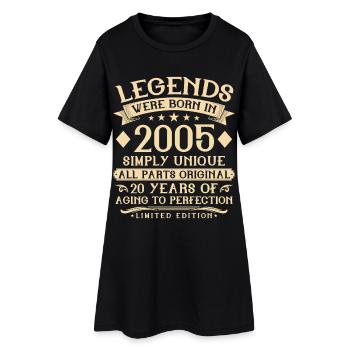 20th birthday born in 2005 - 20 years - Women’s T-Shirt Dress - black - Front