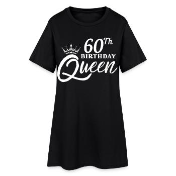 Königin zum 60. Geburtstag - Frauen T-Shirt-Kleid - Schwarz - Vorne