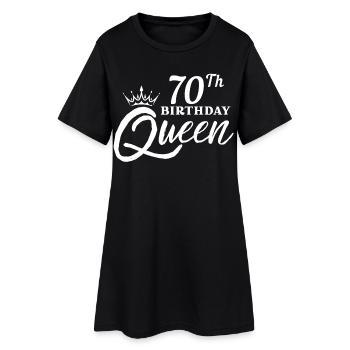 Königin zum 70. Geburtstag - Frauen T-Shirt-Kleid - Schwarz - Vorne