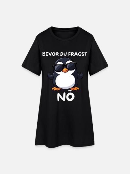 Pinguin mit Sonnenbrille NÖ - Frauen T-Shirt-Kleid - Schwarz