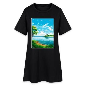 Affiche de voyage sur Lake Erie USA Canada Paysage urbain WPA - Robe T-shirt Femme - noir - Devant