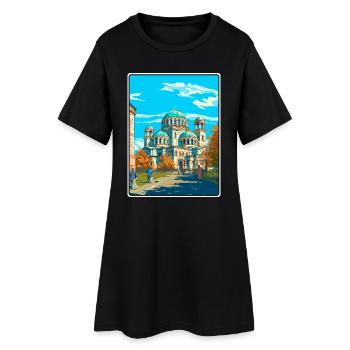 Sofia Bulgarien Vintage-Reiseplakat Cityscape WPA - Frauen T-Shirt-Kleid - Schwarz - Vorne