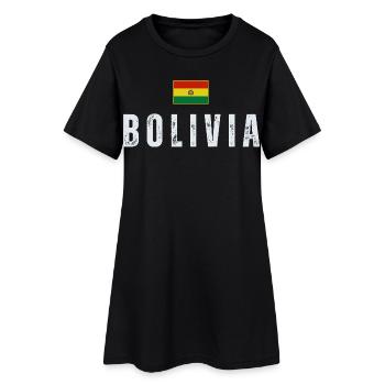 Bolivian flag, made in Bolivia - Women’s T-Shirt Dress - black - Front