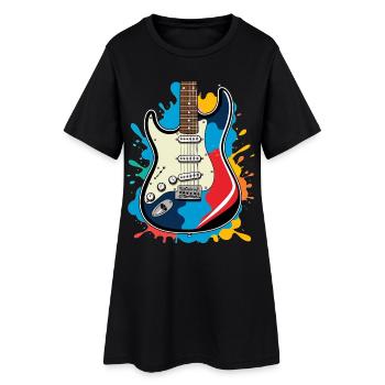 Illustration créative de guitare électrique - Robe T-shirt Femme - noir - Devant