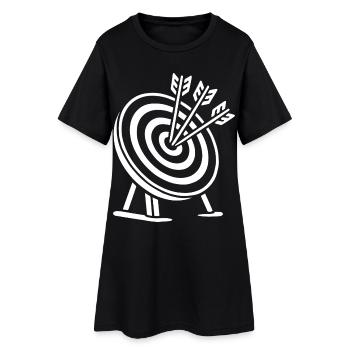 Bogenschießen Bogenschützen Treffen Ins Schwarze - Frauen T-Shirt-Kleid - Schwarz - Vorne
