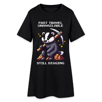 Voyage rapide indisponible | Blaireau, fouilles, humour - Robe T-shirt Femme - noir - Devant