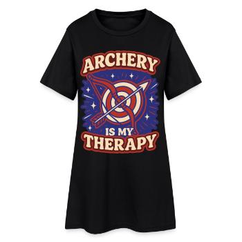 Le tir à l'arc est mon archer thérapeutique - Robe T-shirt Femme - noir - Devant