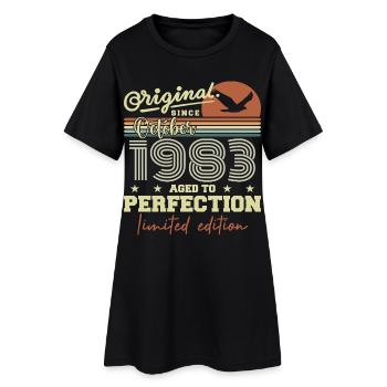 1983 Octobre 1983 anniversaire octobre 1983 - Robe T-shirt Femme - noir - Devant