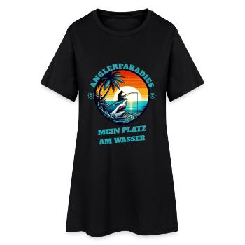 Paradis de la pêche coucher de soleil - Robe T-shirt Femme - noir - Devant
