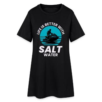 La vie est meilleure avec de l'eau salée - Robe T-shirt Femme - noir - Devant
