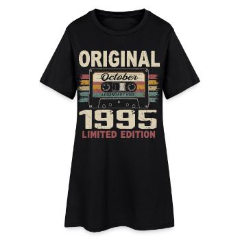 Né en Octobre 1995 | Cadeau Vintage Octobre 1995 - Robe T-shirt Femme - noir - Devant
