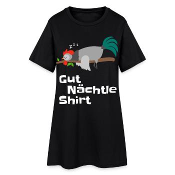 Chemise de nuit motif coq, pyjama, cadeau - Robe T-shirt Femme - noir - Devant