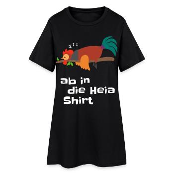 Coq qui aboie sur une branche - Robe T-shirt Femme - noir - Devant