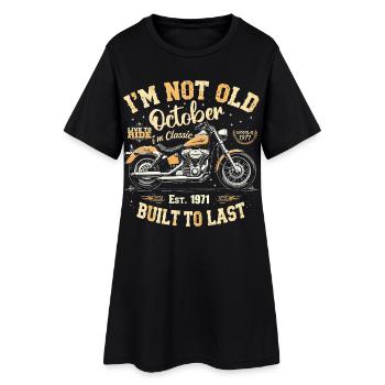 Anniversaire Octobre 1971 Anniversaire Octobre 1971 - Robe T-shirt Femme - noir - Devant