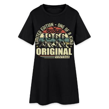 Octobre 1966 - Cadeau pour ses 59 ans Octobre - Robe T-shirt Femme - noir - Devant