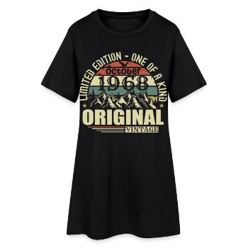 october 1968 - gift for his 57th birthday october - Women’s T-Shirt Dress - black - Front