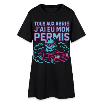 Conducteur Cadeau Permis De Conduire - Robe T-shirt Femme - noir - Devant
