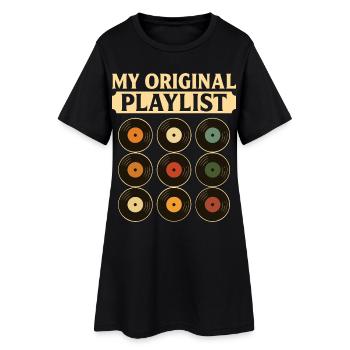 Humour Collectionneur De Vinyles - Robe T-shirt Femme - noir - Devant