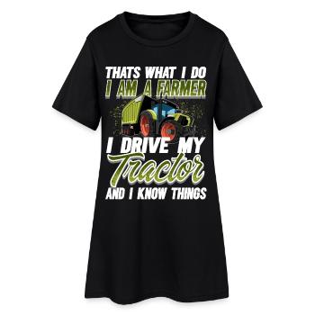 Agriculteur tracteur - Robe T-shirt Femme - noir - Devant