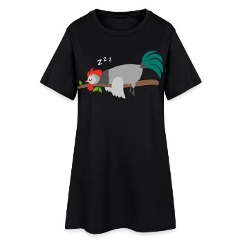 Coq Poulet Coq Poulets Coqs Pyjama T-shirt - Robe T-shirt Femme - noir - Devant