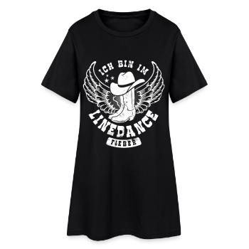 Linedance Fieber - Country Fan - Geschenk - Frauen T-Shirt-Kleid - Schwarz - Vorne