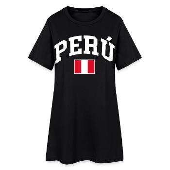 Peru Flag - Women’s T-Shirt Dress - black - Front