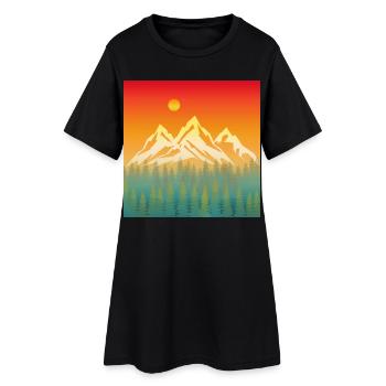 Mountain Nature Sunset - Women’s T-Shirt Dress - black - Front