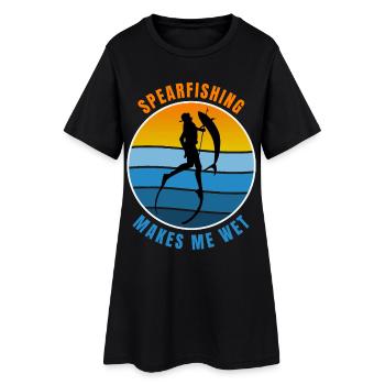 Rétro Chasse Sous-marine Makes Me Wet Humour Design - Robe T-shirt Femme - noir - Devant